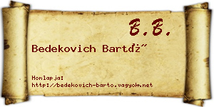 Bedekovich Bartó névjegykártya